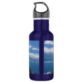 Dandelion in de flacon met licht water waterfles  (Achterkant)