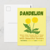 Dandelion is geen wiet in mijn tuin briefkaart (Voorkant / Achterkant)