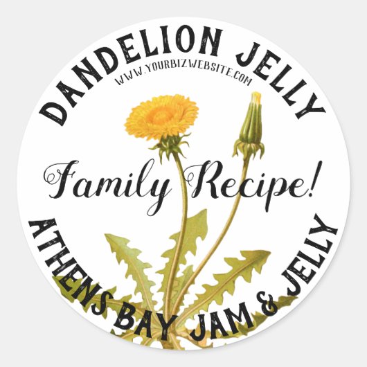 Dandelion Jelly Product Business Label (Voorkant)