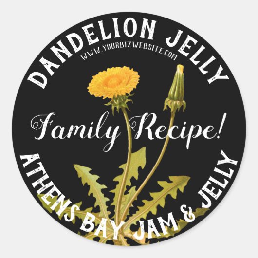 Dandelion Jelly Product Business Label (Voorkant)