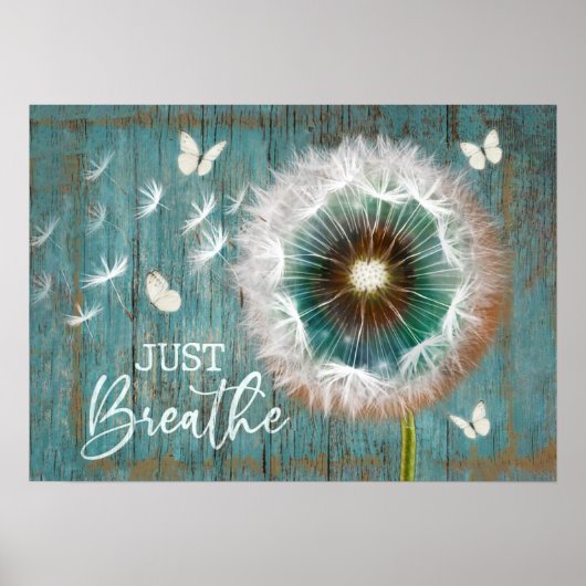 Dandelion Just Breathe Home Mur Art Décor Poster (Devant)