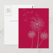 Dandelion kleur moderne bloemen briefkaart (Voorkant / Achterkant)