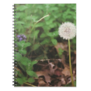 Dandelion-laptop met "maak een wens" notitieboek