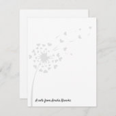 Dandelion Light Grey Cute Simple Script Name Chic Notitiekaartje (Voorkant / Achterkant)