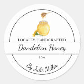 Dandelion maison simple infusé Étiquette de miel (Devant)
