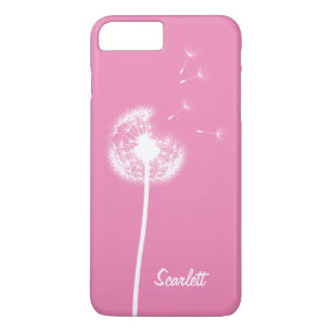 Dandelion Monogram Roze iPhone 7 Plus iPhone 8 Plus / 7 Plus Hoesje