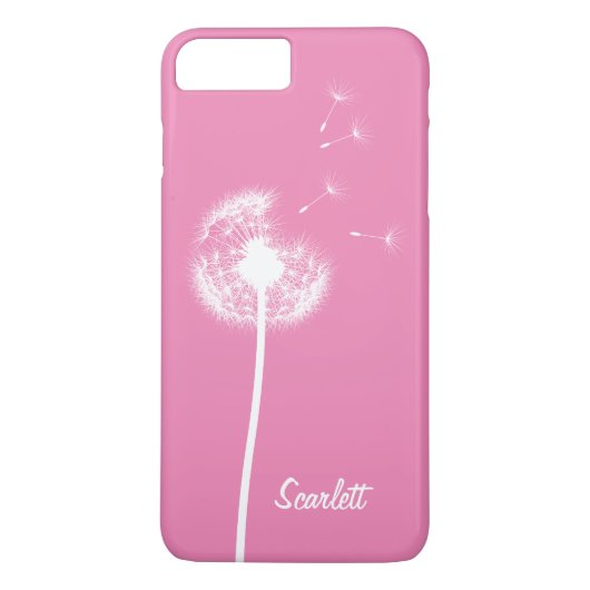 Dandelion Monogram Roze iPhone 7 Plus Case-Mate iPhone Case (Achterkant)