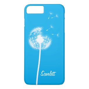 Dandelion Monogrammed Bright Blue iPhone 7 Plus iPhone 8 Plus / 7 Plus Hoesje