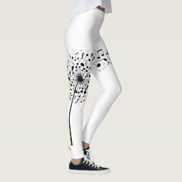 Dandelion-Muzieknoten Leggings
