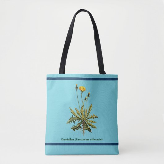 Dandelion op blauw tote bag (Voorkant)
