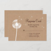 Dandelion op Burlap RSVP (Voorkant / Achterkant)