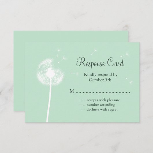Dandelion op Mint RSVP (Voorkant / Achterkant)