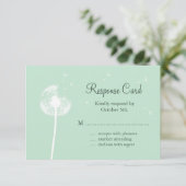 Dandelion op Mint RSVP Kaartje (Staand voorkant)