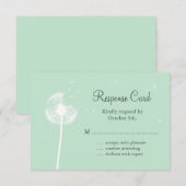 Dandelion op Mint RSVP Kaartje (Voorkant / Achterkant)