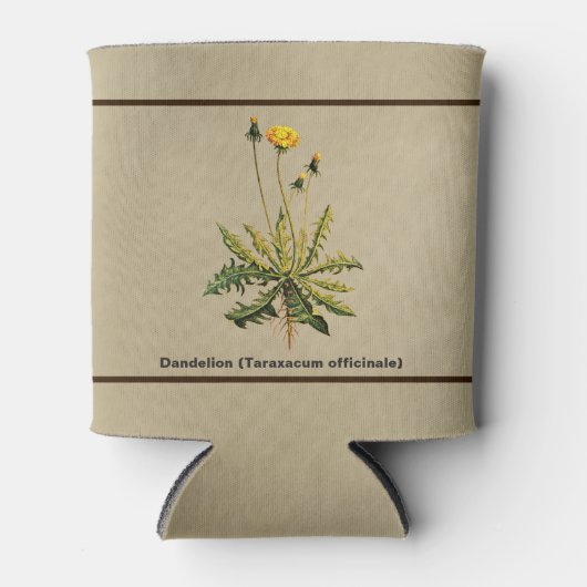 Dandelion op oud papier blikjeskoeler (Voorkant)