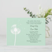 Dandelion over de uitnodiging voor het huwelijk (Staand voorkant)