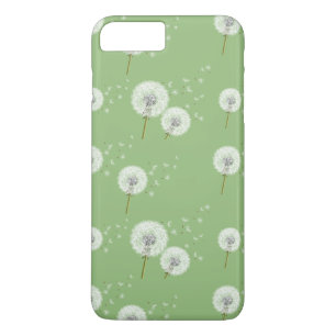 Dandelion Pattern on Green Background iPhone 8 Plus / 7 Plus Hoesje