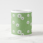 Dandelion Pattern on Green Background Extra Grote Mok (Voorkant)