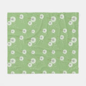 Dandelion Pattern on Green Background Fleece Deken (Voorkant (Horizontaal))