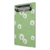 Dandelion Pattern on Green Background Mini Klembord (Angled2)