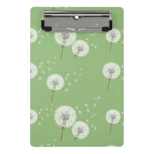 Dandelion Pattern on Green Background Mini Klembord (Voorkant)