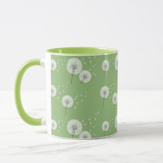 Dandelion Pattern on Green Background Mok (Links)
