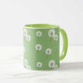 Dandelion Pattern on Green Background Mok (Voorkant rechts)