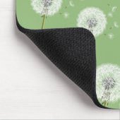 Dandelion Pattern on Green Background Muismat (Hoek)