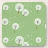 Dandelion Pattern on Green Background Onderzetter (Voorkant)