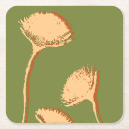 Dandelion Pop Vierkante Kartonnen Onderzetter