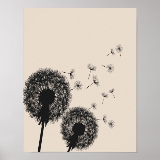 Dandelion Poster, Dandelion Wall Art, Dandelion Poster (Voorkant)