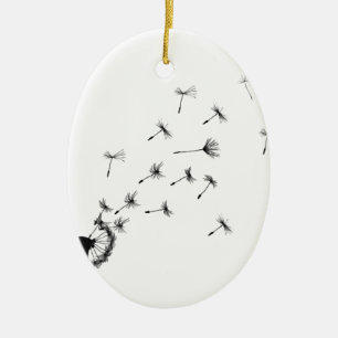 Dandelion puff in de wind keramisch ornament