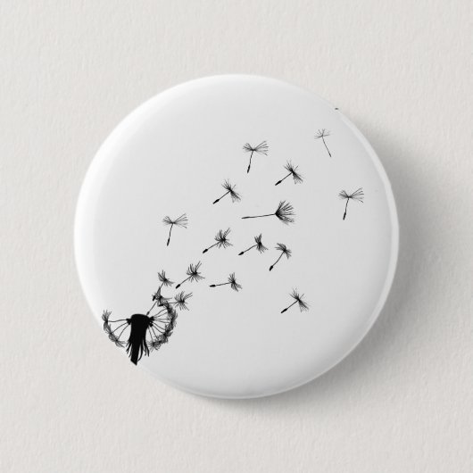Dandelion puff in de wind ronde button 5,7 cm (Voorkant)