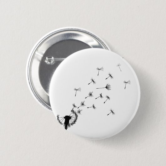 Dandelion puff in de wind ronde button 5,7 cm (Voorkant /achterkant)