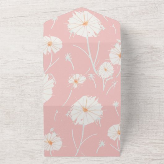 Dandelion Puff Pink All in One Invitations (Dehors)
