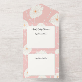 Dandelion Puff Pink All in One Invitations