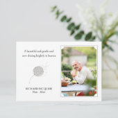 Dandelion Puff Soul douce Photo Funérailles Merci (Debout devant)