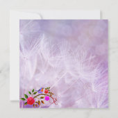 Dandelion Purple Floral Faire-part de mariage (Dos)
