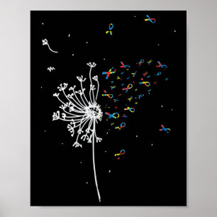 Dandelion Puzzle Ribbon Inspirerend Autisme Aware Poster