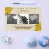 Dandelion Rustic Flower Simple Moderne 3-foto Flyer (Enkel)