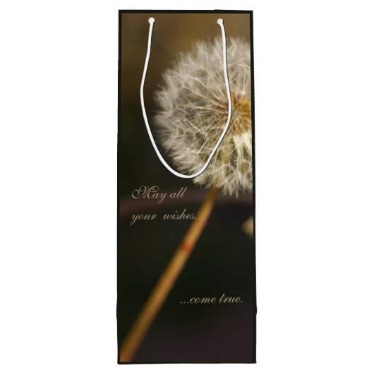 Dandelion Seed Head in Brown Tones Wijn Cadeautas (Achterkant)