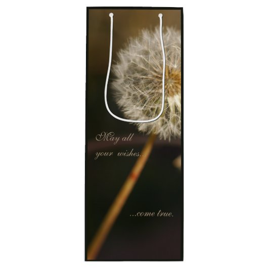 Dandelion Seed Head in Brown Tones Wijn Cadeautas (Voorkant)