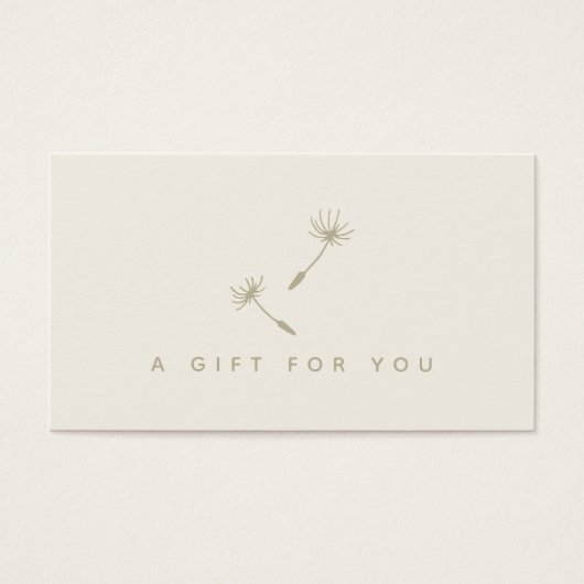 Dandelion Seed Rustic Botanical Logo Gift Kaart (Voorkant)