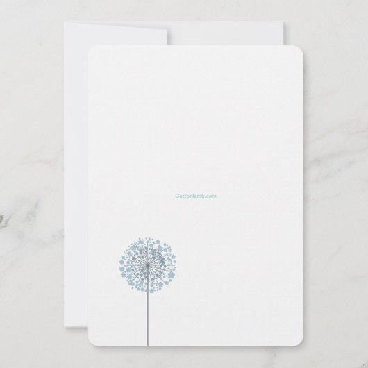 Dandelion semis Bleu invitation religieuse (Dos)
