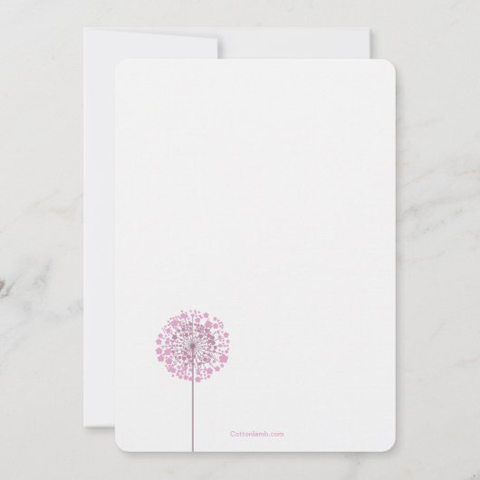 Dandelion semis rose invitation religieuse (Dos)