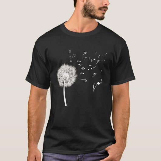 Dandelion Shirt Music Note Shirt Music Lover Tshir (Voorkant)