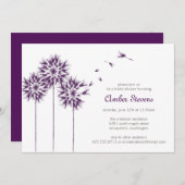 Dandelion Shower/Party Invitation Kaart (Voorkant / Achterkant)
