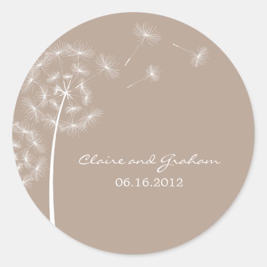 Dandelion Souhaitez Favoriser Sticker ou Enveloppe (Devant)