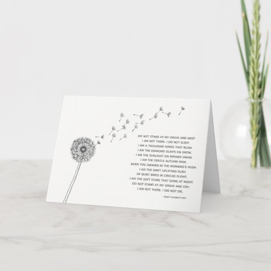 Dandelion Sympathikaart voor verlies Kaart (Voorkant)