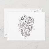 Dandelion Tattoo Design Briefkaart (Voorkant / Achterkant)